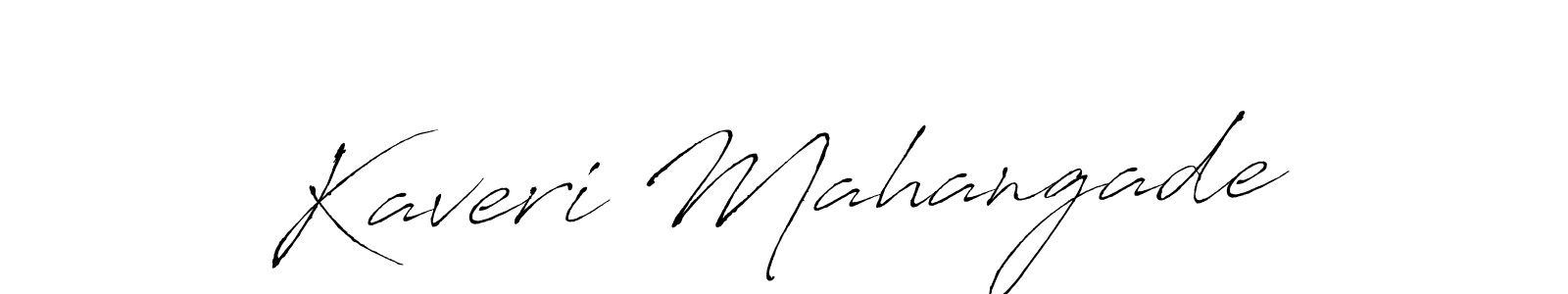 How to make Kaveri Mahangade name signature. Use Antro_Vectra style for creating short signs online. This is the latest handwritten sign. Kaveri Mahangade signature style 6 images and pictures png