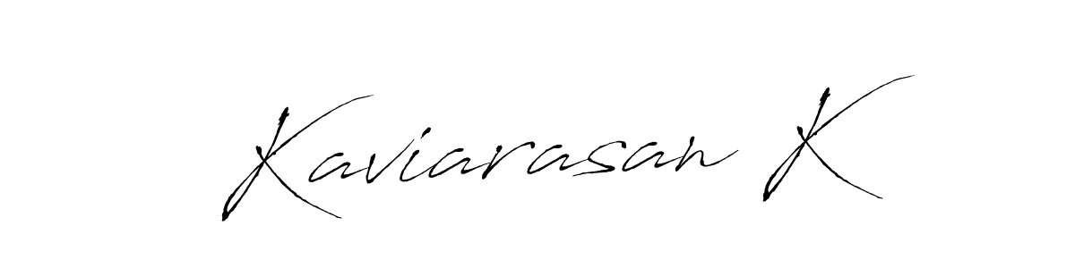 if you are searching for the best signature style for your name Kaviarasan K. so please give up your signature search. here we have designed multiple signature styles  using Antro_Vectra. Kaviarasan K signature style 6 images and pictures png
