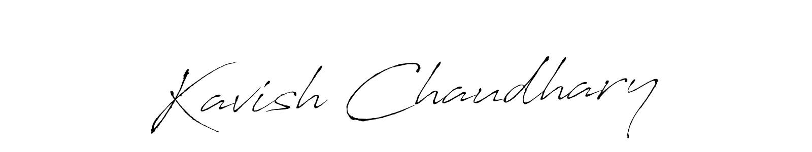 How to make Kavish Chaudhary name signature. Use Antro_Vectra style for creating short signs online. This is the latest handwritten sign. Kavish Chaudhary signature style 6 images and pictures png