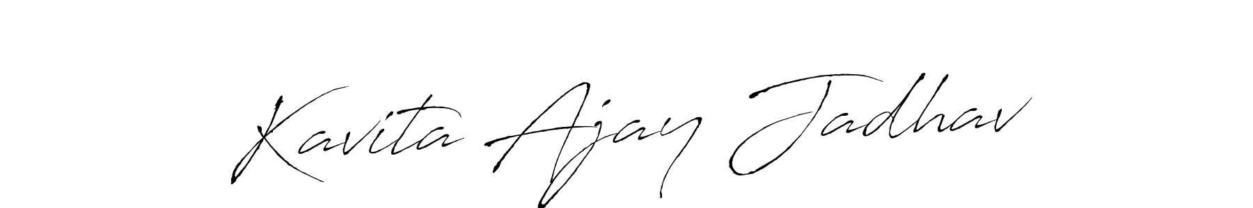This is the best signature style for the Kavita Ajay Jadhav name. Also you like these signature font (Antro_Vectra). Mix name signature. Kavita Ajay Jadhav signature style 6 images and pictures png
