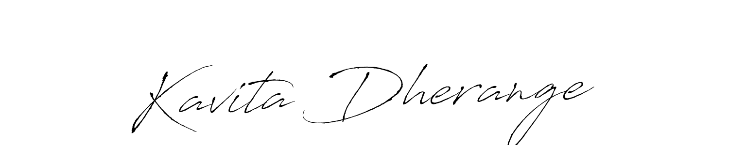 How to make Kavita Dherange name signature. Use Antro_Vectra style for creating short signs online. This is the latest handwritten sign. Kavita Dherange signature style 6 images and pictures png