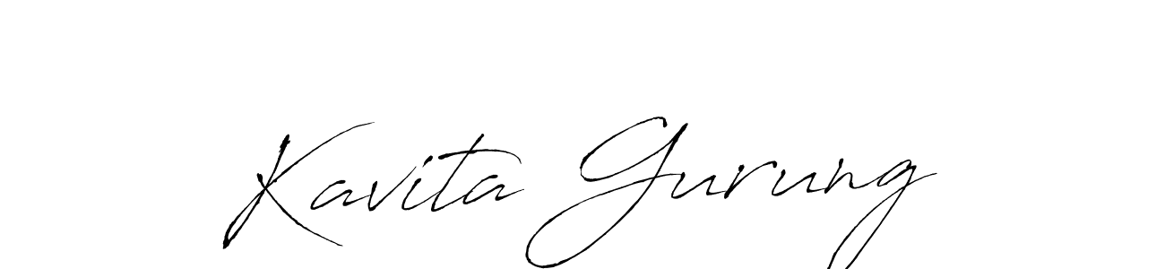 How to make Kavita Gurung signature? Antro_Vectra is a professional autograph style. Create handwritten signature for Kavita Gurung name. Kavita Gurung signature style 6 images and pictures png