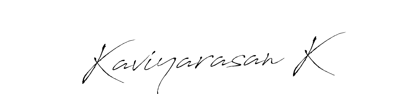 Also we have Kaviyarasan K name is the best signature style. Create professional handwritten signature collection using Antro_Vectra autograph style. Kaviyarasan K signature style 6 images and pictures png