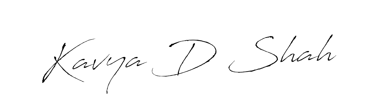 Design your own signature with our free online signature maker. With this signature software, you can create a handwritten (Antro_Vectra) signature for name Kavya D Shah. Kavya D Shah signature style 6 images and pictures png