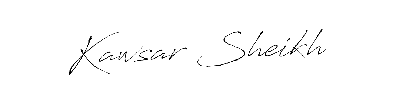 Kawsar Sheikh stylish signature style. Best Handwritten Sign (Antro_Vectra) for my name. Handwritten Signature Collection Ideas for my name Kawsar Sheikh. Kawsar Sheikh signature style 6 images and pictures png