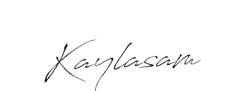 You should practise on your own different ways (Antro_Vectra) to write your name (Kaylasam) in signature. don't let someone else do it for you. Kaylasam signature style 6 images and pictures png