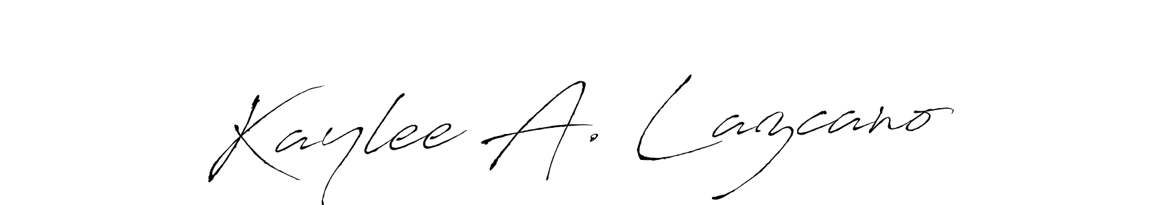 The best way (Antro_Vectra) to make a short signature is to pick only two or three words in your name. The name Kaylee A. Lazcano include a total of six letters. For converting this name. Kaylee A. Lazcano signature style 6 images and pictures png