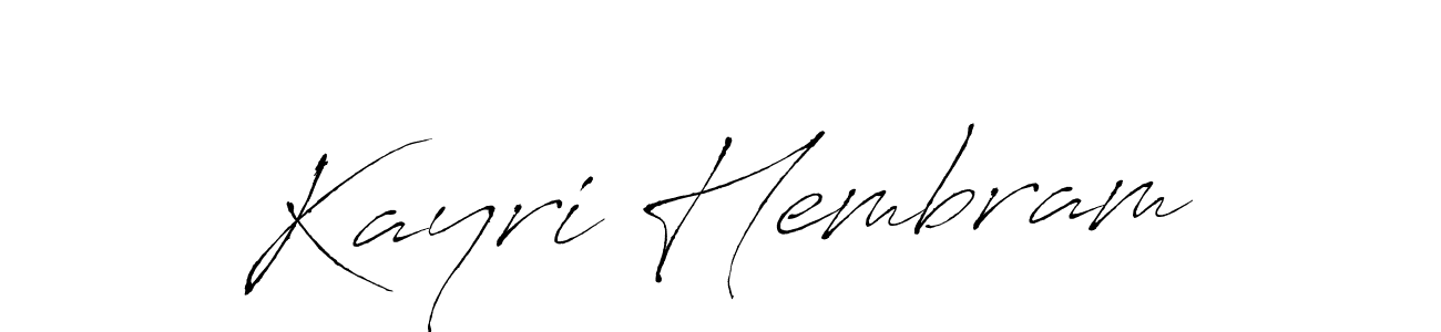 The best way (Antro_Vectra) to make a short signature is to pick only two or three words in your name. The name Kayri Hembram include a total of six letters. For converting this name. Kayri Hembram signature style 6 images and pictures png