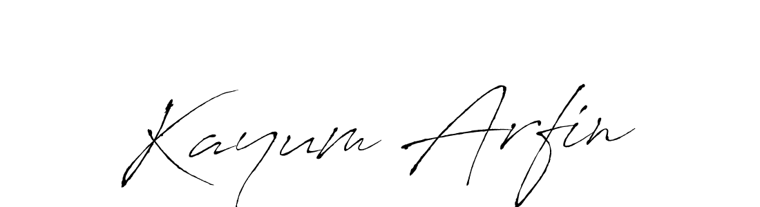 Kayum Arfin stylish signature style. Best Handwritten Sign (Antro_Vectra) for my name. Handwritten Signature Collection Ideas for my name Kayum Arfin. Kayum Arfin signature style 6 images and pictures png