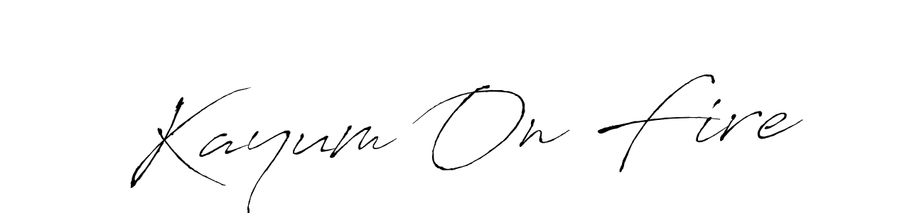 How to make Kayum On Fire name signature. Use Antro_Vectra style for creating short signs online. This is the latest handwritten sign. Kayum On Fire signature style 6 images and pictures png