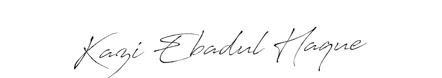 How to make Kazi Ebadul Haque name signature. Use Antro_Vectra style for creating short signs online. This is the latest handwritten sign. Kazi Ebadul Haque signature style 6 images and pictures png