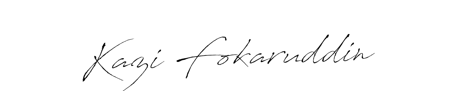 How to make Kazi Fokaruddin name signature. Use Antro_Vectra style for creating short signs online. This is the latest handwritten sign. Kazi Fokaruddin signature style 6 images and pictures png