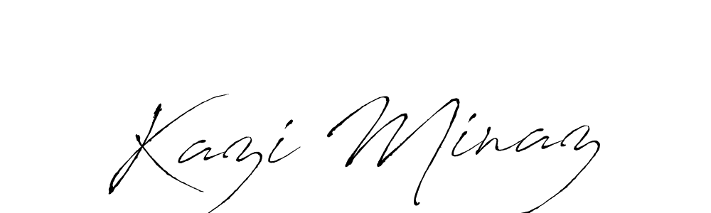 How to make Kazi Minaz name signature. Use Antro_Vectra style for creating short signs online. This is the latest handwritten sign. Kazi Minaz signature style 6 images and pictures png