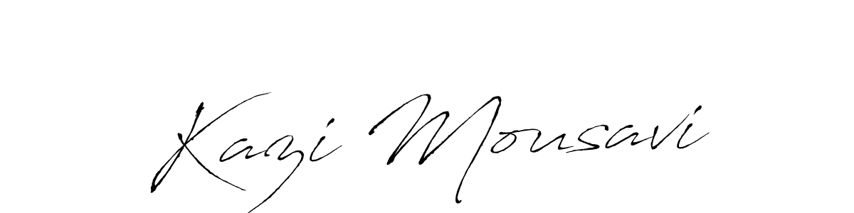 How to make Kazi Mousavi name signature. Use Antro_Vectra style for creating short signs online. This is the latest handwritten sign. Kazi Mousavi signature style 6 images and pictures png