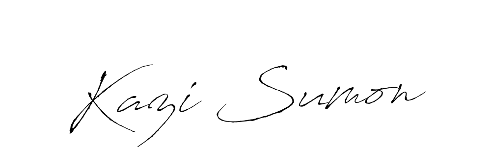How to make Kazi Sumon name signature. Use Antro_Vectra style for creating short signs online. This is the latest handwritten sign. Kazi Sumon signature style 6 images and pictures png