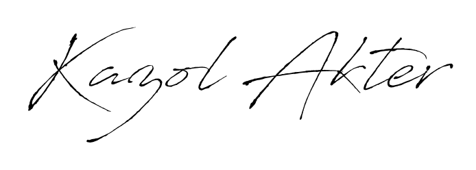 Stand out with a creative autograph for Kazol Akter. The Antro_Vectra styling blends modern aesthetics with classic signature flourishes. Kazol Akter signature style 6 images and pictures png
