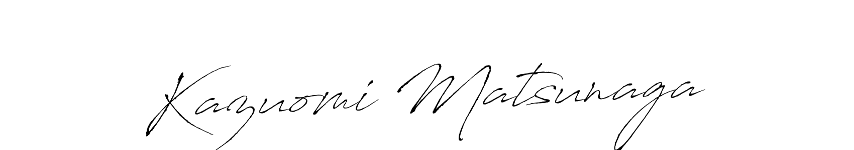 How to make Kazuomi Matsunaga name signature. Use Antro_Vectra style for creating short signs online. This is the latest handwritten sign. Kazuomi Matsunaga signature style 6 images and pictures png