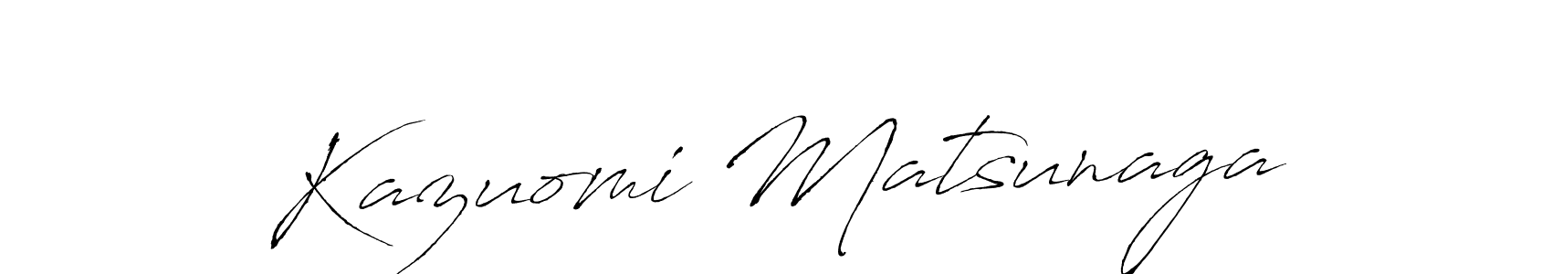 How to make Kazuomi Matsunaga name signature. Use Antro_Vectra style for creating short signs online. This is the latest handwritten sign. Kazuomi Matsunaga signature style 6 images and pictures png