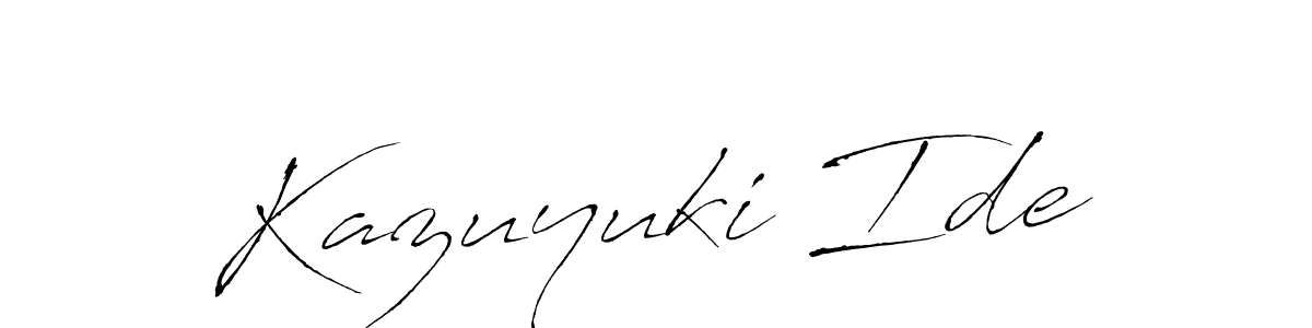 How to make Kazuyuki Ide name signature. Use Antro_Vectra style for creating short signs online. This is the latest handwritten sign. Kazuyuki Ide signature style 6 images and pictures png