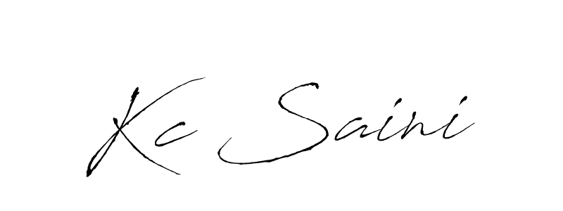 Make a beautiful signature design for name Kc Saini. With this signature (Antro_Vectra) style, you can create a handwritten signature for free. Kc Saini signature style 6 images and pictures png