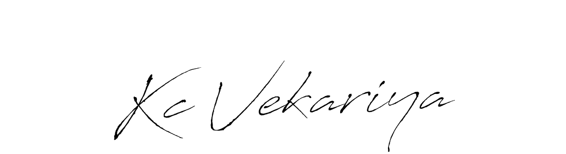 Create a beautiful signature design for name Kc Vekariya. With this signature (Antro_Vectra) fonts, you can make a handwritten signature for free. Kc Vekariya signature style 6 images and pictures png