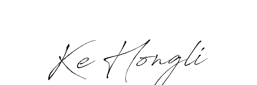 Design your own signature with our free online signature maker. With this signature software, you can create a handwritten (Antro_Vectra) signature for name Ke Hongli. Ke Hongli signature style 6 images and pictures png