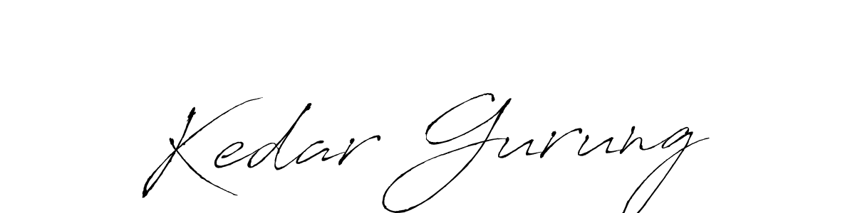 Kedar Gurung stylish signature style. Best Handwritten Sign (Antro_Vectra) for my name. Handwritten Signature Collection Ideas for my name Kedar Gurung. Kedar Gurung signature style 6 images and pictures png