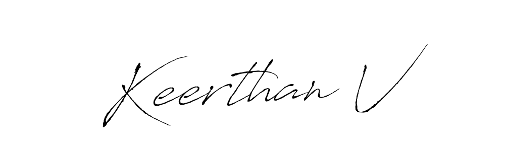 Antro_Vectra is a professional signature style that is perfect for those who want to add a touch of class to their signature. It is also a great choice for those who want to make their signature more unique. Get Keerthan V name to fancy signature for free. Keerthan V signature style 6 images and pictures png