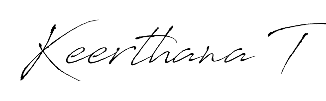 Enhance your business communications with Keerthana T signature in Antro_Vectra lettering. Clean, modern, and universally compatible. Keerthana T signature style 6 images and pictures png