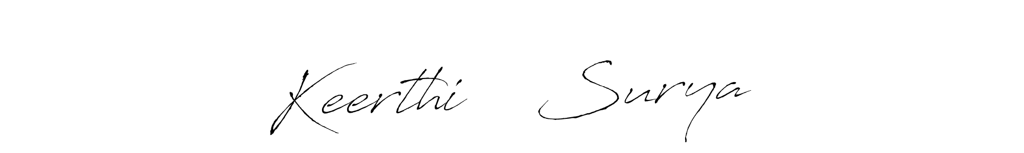 Create a beautiful signature design for name Keerthi ❤️ Surya. With this signature (Antro_Vectra) fonts, you can make a handwritten signature for free. Keerthi ❤️ Surya signature style 6 images and pictures png