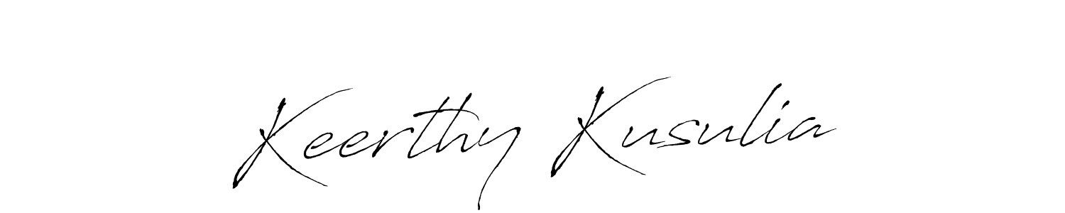 Make a short Keerthy Kusulia signature style. Manage your documents anywhere anytime using Antro_Vectra. Create and add eSignatures, submit forms, share and send files easily. Keerthy Kusulia signature style 6 images and pictures png