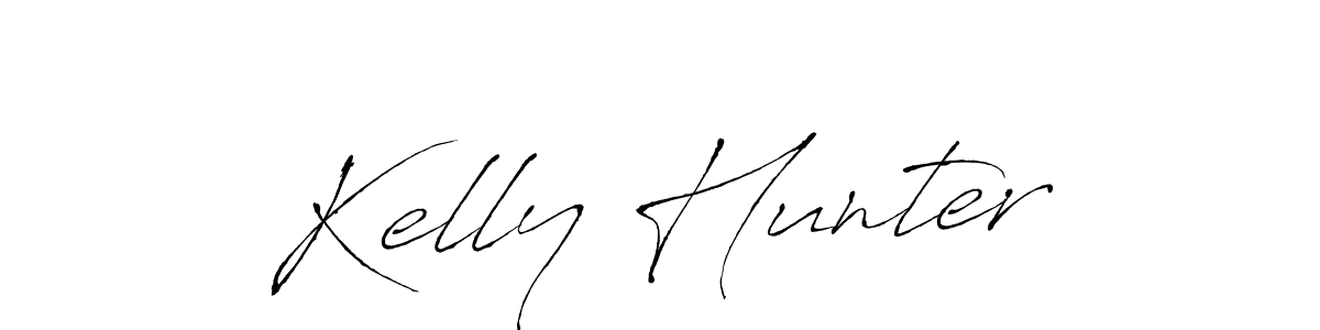 How to make Kelly Hunter name signature. Use Antro_Vectra style for creating short signs online. This is the latest handwritten sign. Kelly Hunter signature style 6 images and pictures png