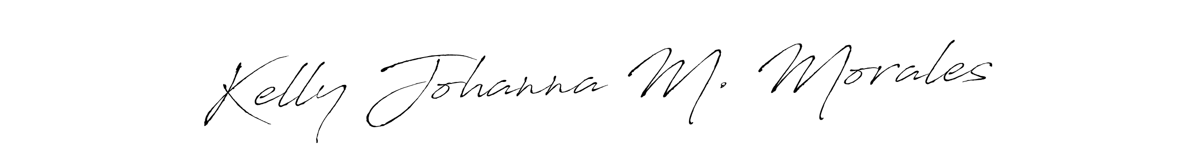 How to make Kelly Johanna M. Morales name signature. Use Antro_Vectra style for creating short signs online. This is the latest handwritten sign. Kelly Johanna M. Morales signature style 6 images and pictures png