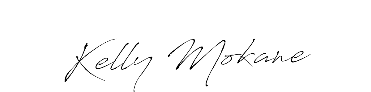 How to make Kelly Mokane name signature. Use Antro_Vectra style for creating short signs online. This is the latest handwritten sign. Kelly Mokane signature style 6 images and pictures png