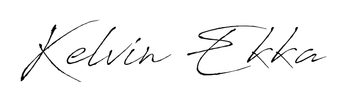 Explore multiple handwriting variations for Kelvin Ekka including this stunning Antro_Vectra design. Free to use across all platforms. Kelvin Ekka signature style 6 images and pictures png