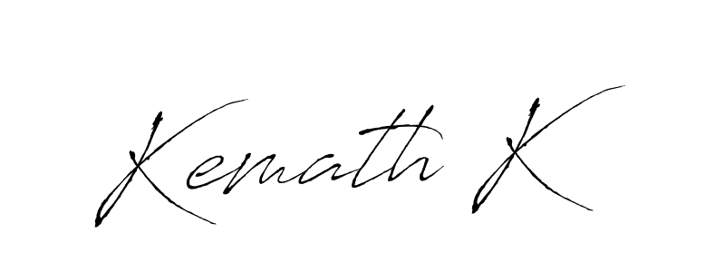 Design your own signature with our free online signature maker. With this signature software, you can create a handwritten (Antro_Vectra) signature for name Kemath K. Kemath K signature style 6 images and pictures png