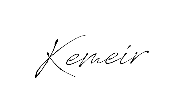 Antro_Vectra is a professional signature style that is perfect for those who want to add a touch of class to their signature. It is also a great choice for those who want to make their signature more unique. Get Kemeir name to fancy signature for free. Kemeir signature style 6 images and pictures png