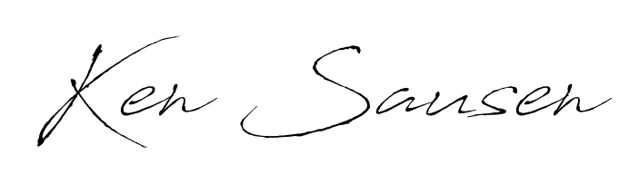 A timeless handwritten aesthetic for Ken Sausen. The Antro_Vectra font gives your signature a handcrafted feel with natural curves. Ken Sausen signature style 6 images and pictures png