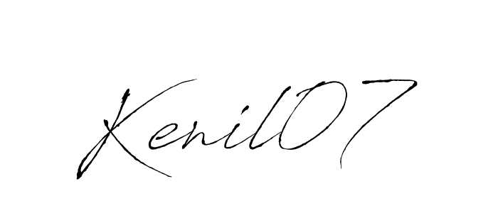 Also You can easily find your signature by using the search form. We will create Kenil07 name handwritten signature images for you free of cost using Antro_Vectra sign style. Kenil07 signature style 6 images and pictures png