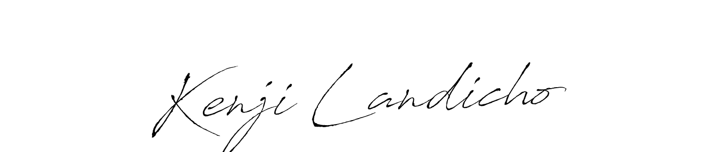 Design your own signature with our free online signature maker. With this signature software, you can create a handwritten (Antro_Vectra) signature for name Kenji Landicho. Kenji Landicho signature style 6 images and pictures png