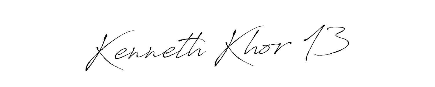 Design your own signature with our free online signature maker. With this signature software, you can create a handwritten (Antro_Vectra) signature for name Kenneth Khor 13. Kenneth Khor 13 signature style 6 images and pictures png