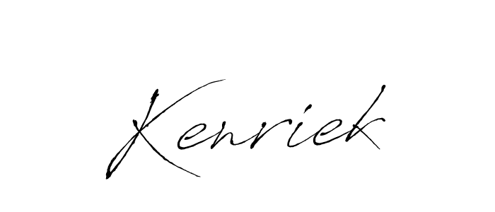 Use a signature maker to create a handwritten signature online. With this signature software, you can design (Antro_Vectra) your own signature for name Kenriek. Kenriek signature style 6 images and pictures png