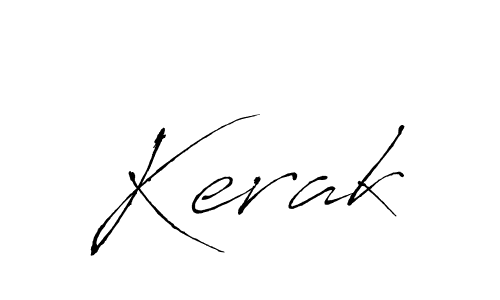 Design your own signature with our free online signature maker. With this signature software, you can create a handwritten (Antro_Vectra) signature for name Kerak. Kerak signature style 6 images and pictures png