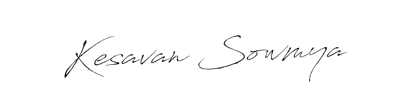 How to make Kesavan Sowmya name signature. Use Antro_Vectra style for creating short signs online. This is the latest handwritten sign. Kesavan Sowmya signature style 6 images and pictures png