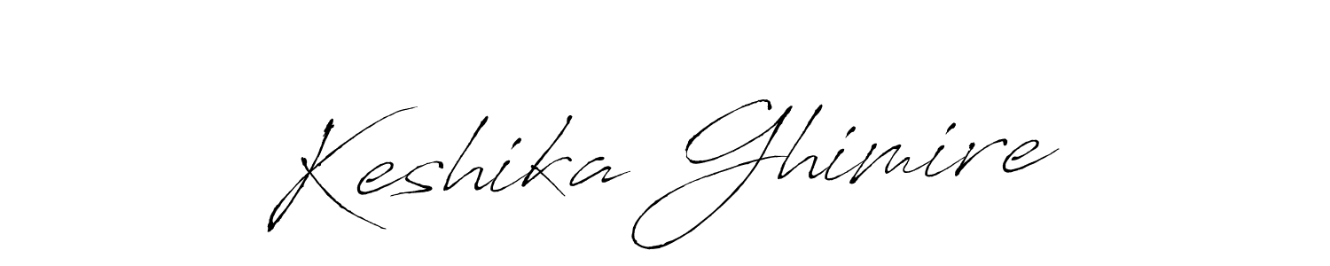 How to make Keshika Ghimire name signature. Use Antro_Vectra style for creating short signs online. This is the latest handwritten sign. Keshika Ghimire signature style 6 images and pictures png