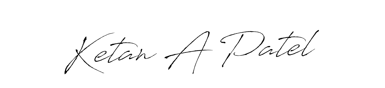 The best way (Antro_Vectra) to make a short signature is to pick only two or three words in your name. The name Ketan A Patel include a total of six letters. For converting this name. Ketan A Patel signature style 6 images and pictures png