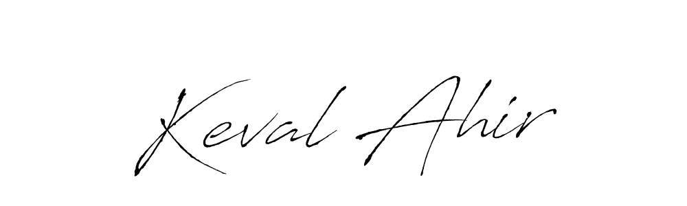 How to make Keval Ahir name signature. Use Antro_Vectra style for creating short signs online. This is the latest handwritten sign. Keval Ahir signature style 6 images and pictures png