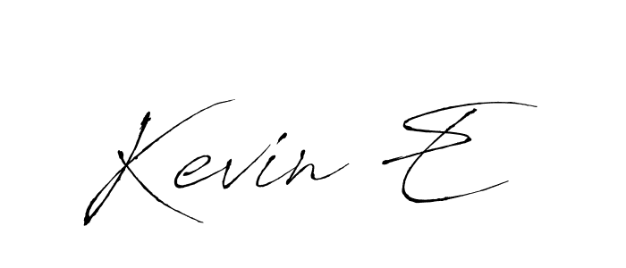 Kevin E stylish signature style. Best Handwritten Sign (Antro_Vectra) for my name. Handwritten Signature Collection Ideas for my name Kevin E. Kevin E signature style 6 images and pictures png