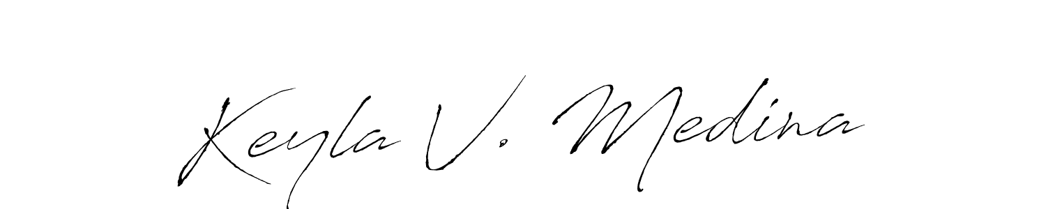 How to make Keyla V. Medina name signature. Use Antro_Vectra style for creating short signs online. This is the latest handwritten sign. Keyla V. Medina signature style 6 images and pictures png