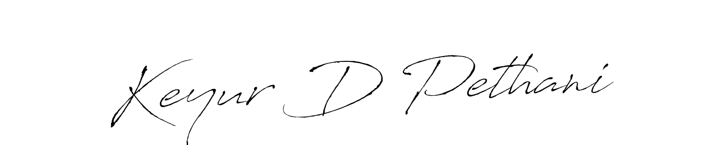 How to make Keyur D Pethani name signature. Use Antro_Vectra style for creating short signs online. This is the latest handwritten sign. Keyur D Pethani signature style 6 images and pictures png